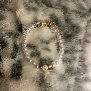 Pearl cross handmade necklace